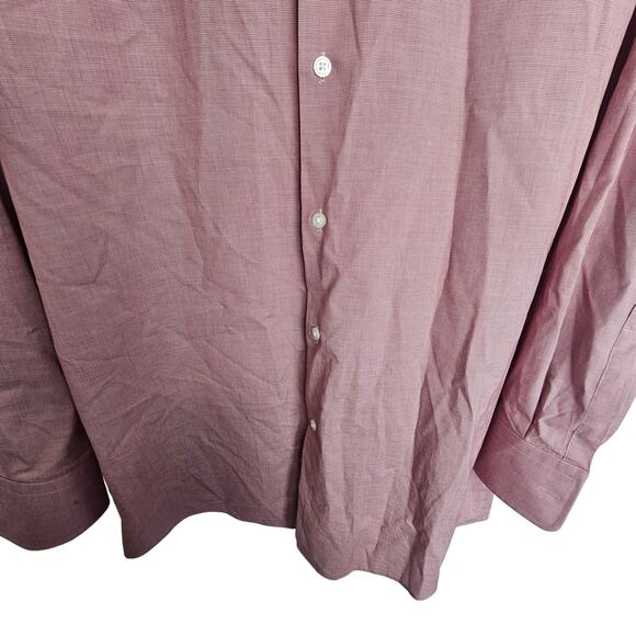 Boss Hugo Boss Dress Shirt Red Sharp Fit Button Front Long Sleeve Men 32/33 - Picture 3 of 9